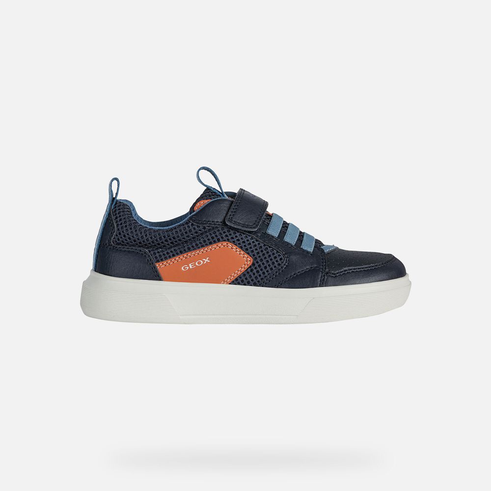 Geox Sneakers Navy/Orange Nettuno - Geox Boys Shoes - OHJQXY416